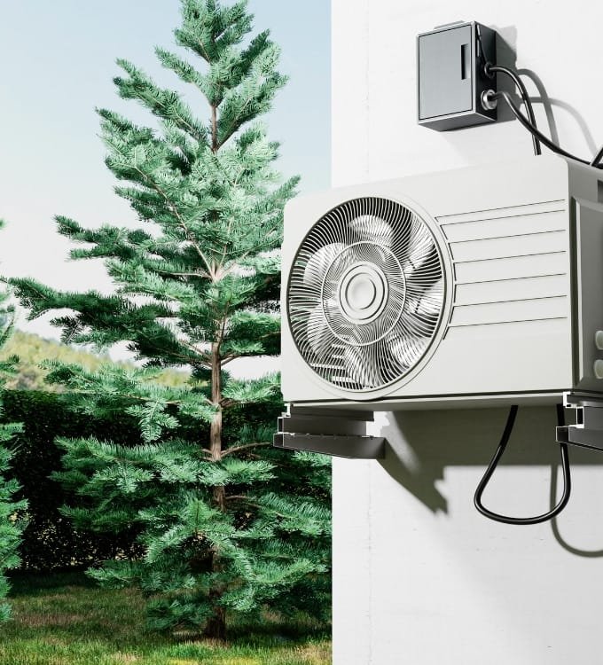 pompe a chaleur mur maison